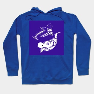 purple kawaii beluga whales in twin pattern ecopop Hoodie